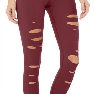 ALO yoga ripped warrior leggings purple size S